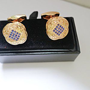 Blue Topaz 14k Gold Plated Blue  Cufflinks NWOT